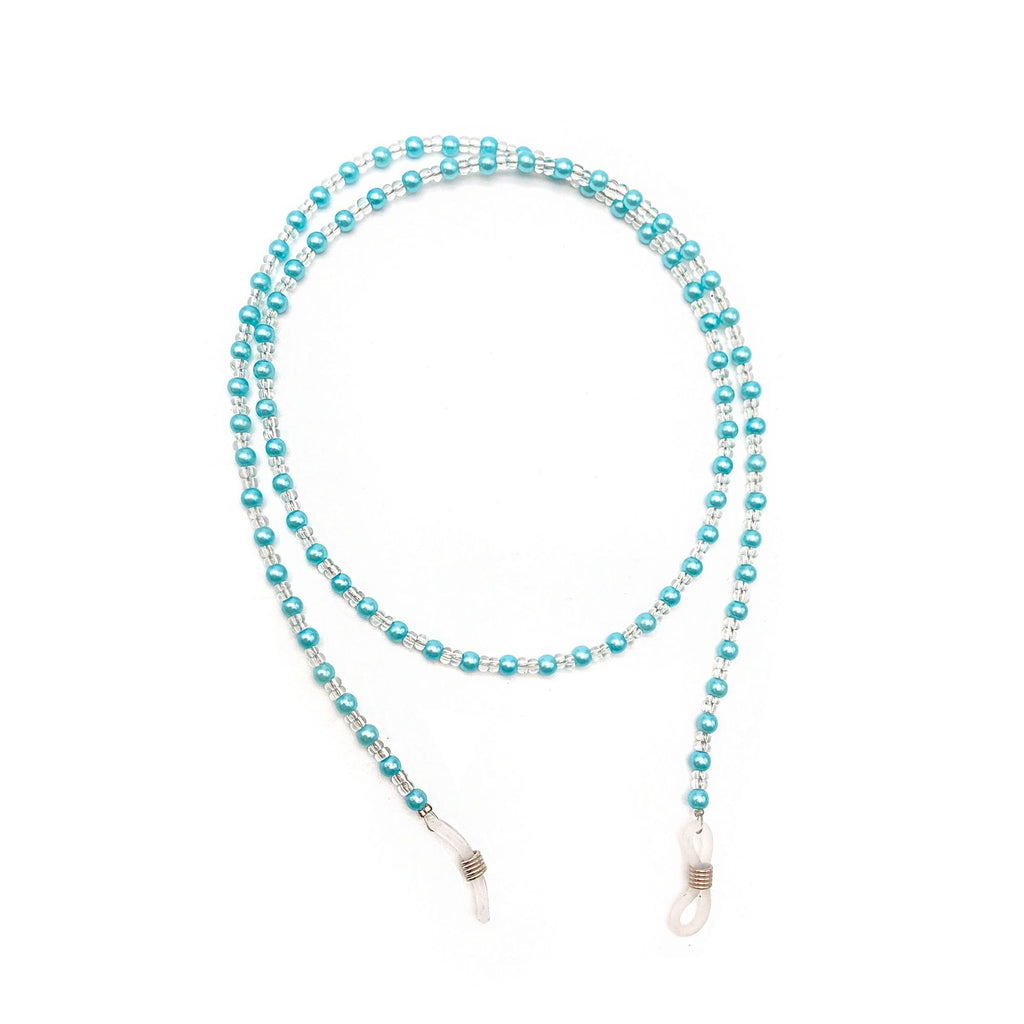Retro Two Tone Bead Glasses Chain - LakeBlue