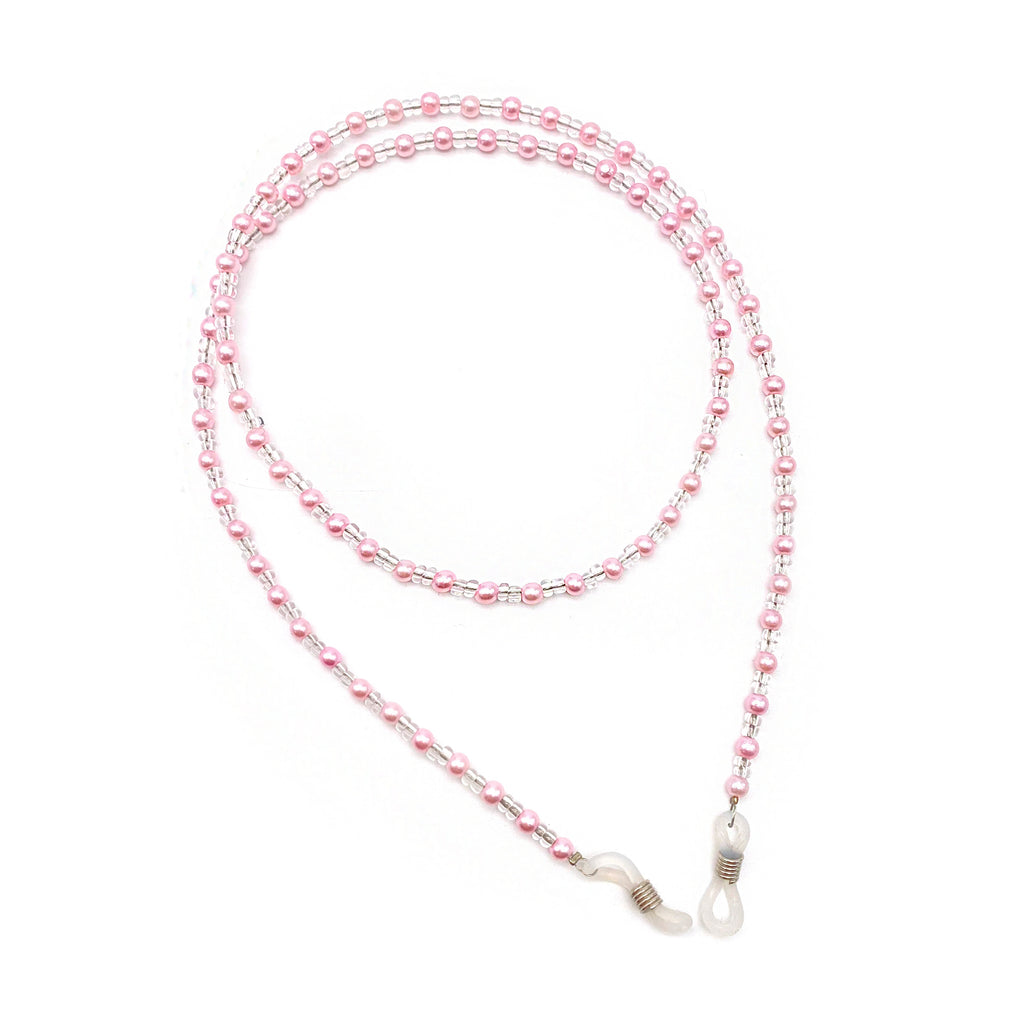 Retro Two Tone Bead Glasses Chain - Pink