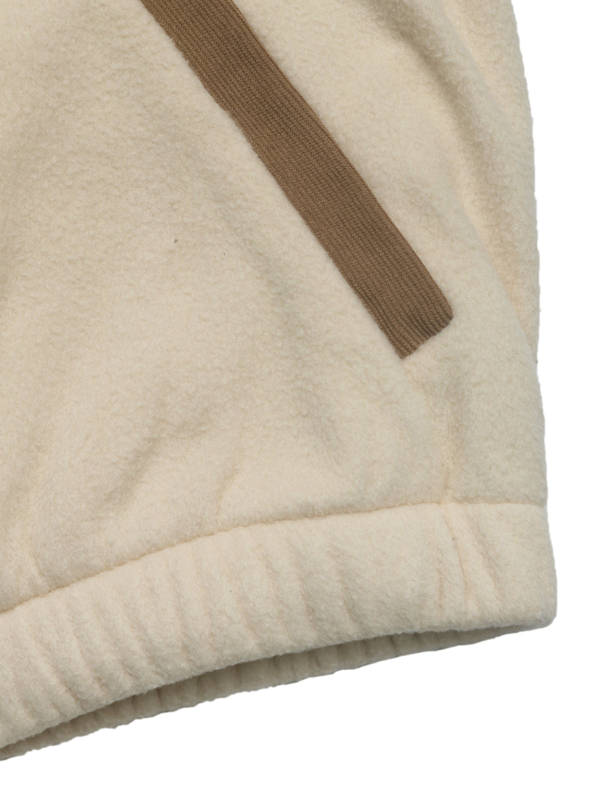 Contrast Trim Zip Up Fleece Jacket - Apricot - 1