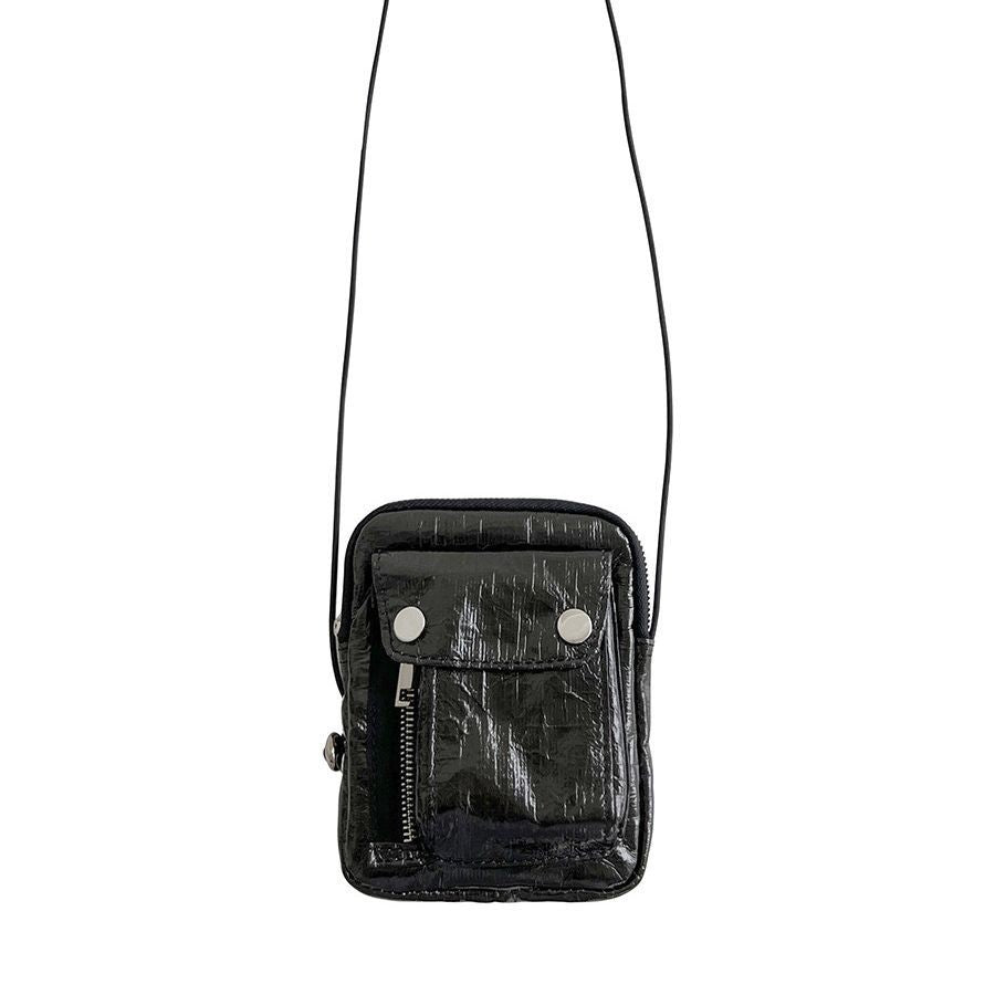 Metallic Crinkle Mini Crossbody Phone Bag