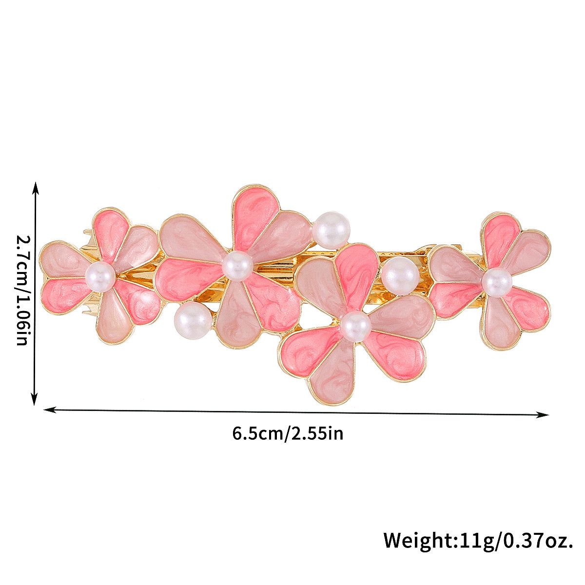 Enamel Flower Pearl Spring Hair Clip - view 1