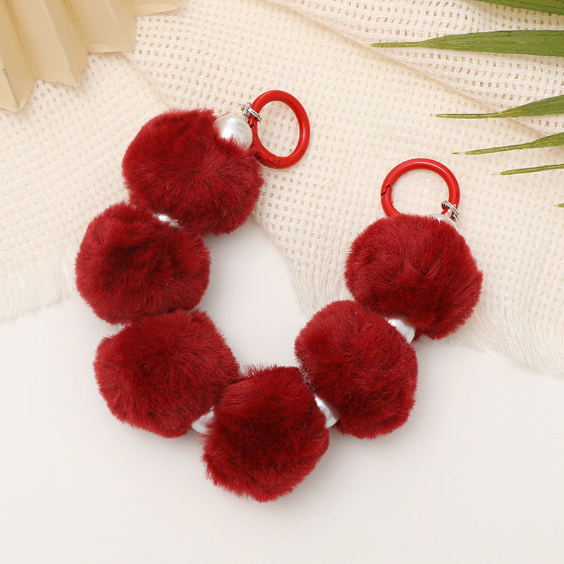 Pom Pom Wristlet Keychain and Bag Charm - Color_10