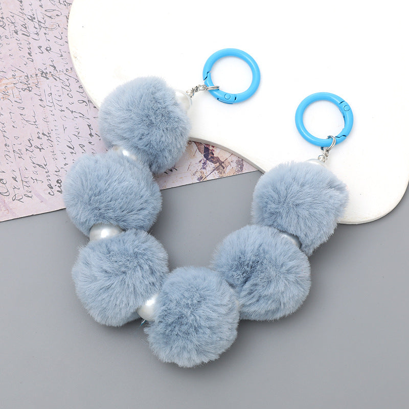 Pom Pom Wristlet Keychain and Bag Charm - Color_12