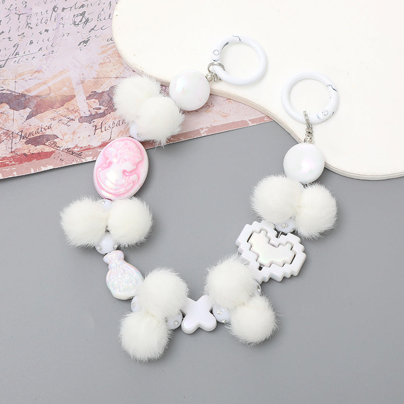 Pom Pom Wristlet Keychain and Bag Charm - Color_15