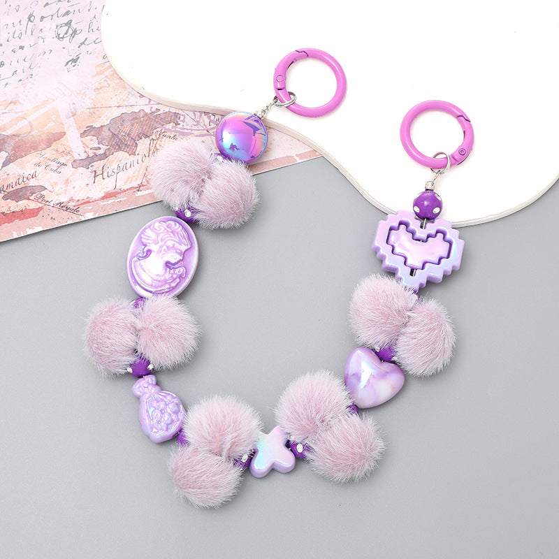 Pom Pom Wristlet Keychain and Bag Charm - Color_17