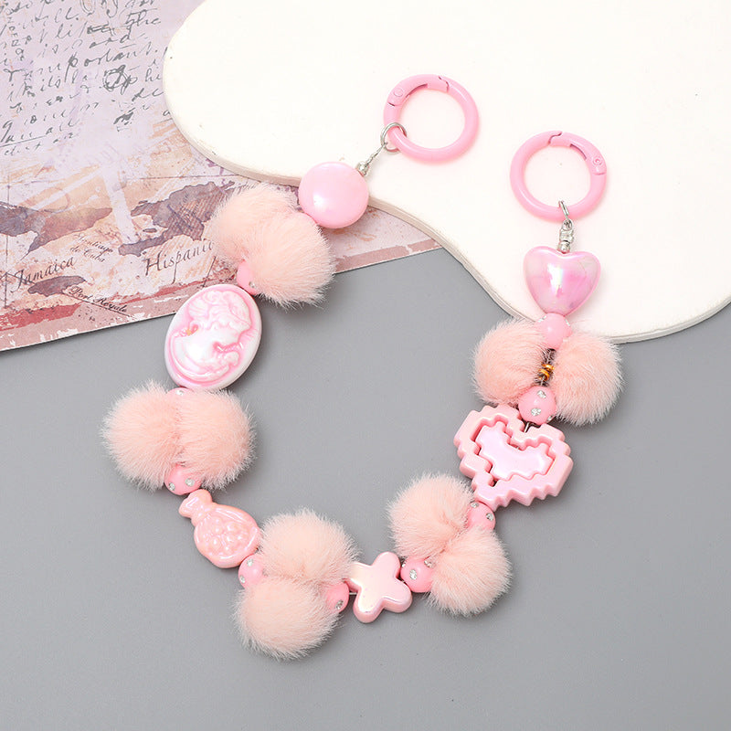 Pom Pom Wristlet Keychain and Bag Charm - Color_19