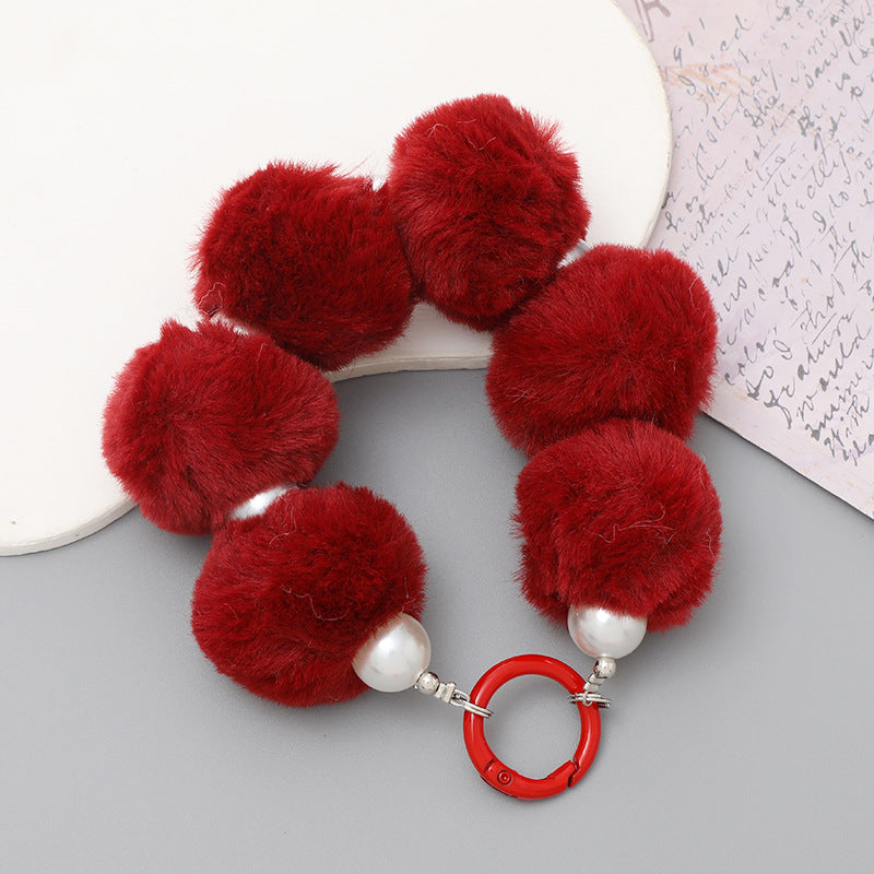 Pom Pom Wristlet Keychain and Bag Charm - Color_26