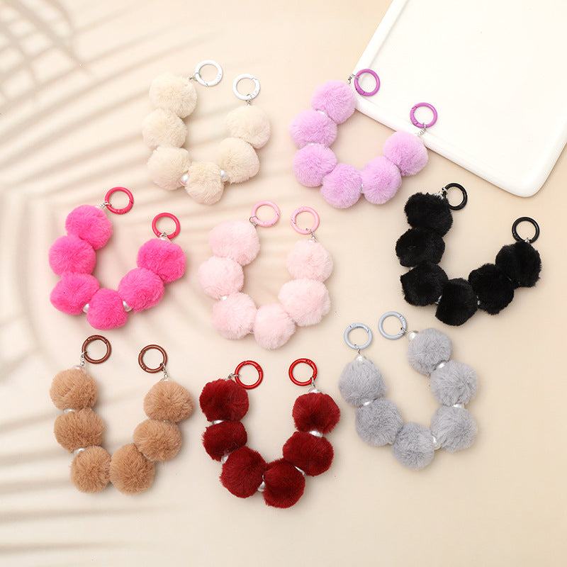 Pom Pom Wristlet Keychain and Bag Charm