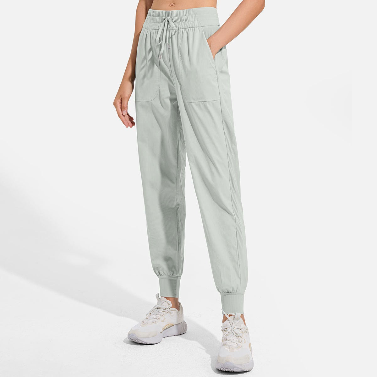 Quick-Dry Drawstring Cuffed Workout Joggers