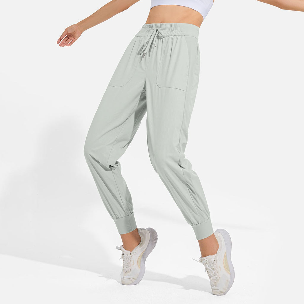 Quick-Dry Drawstring Cuffed Workout Joggers