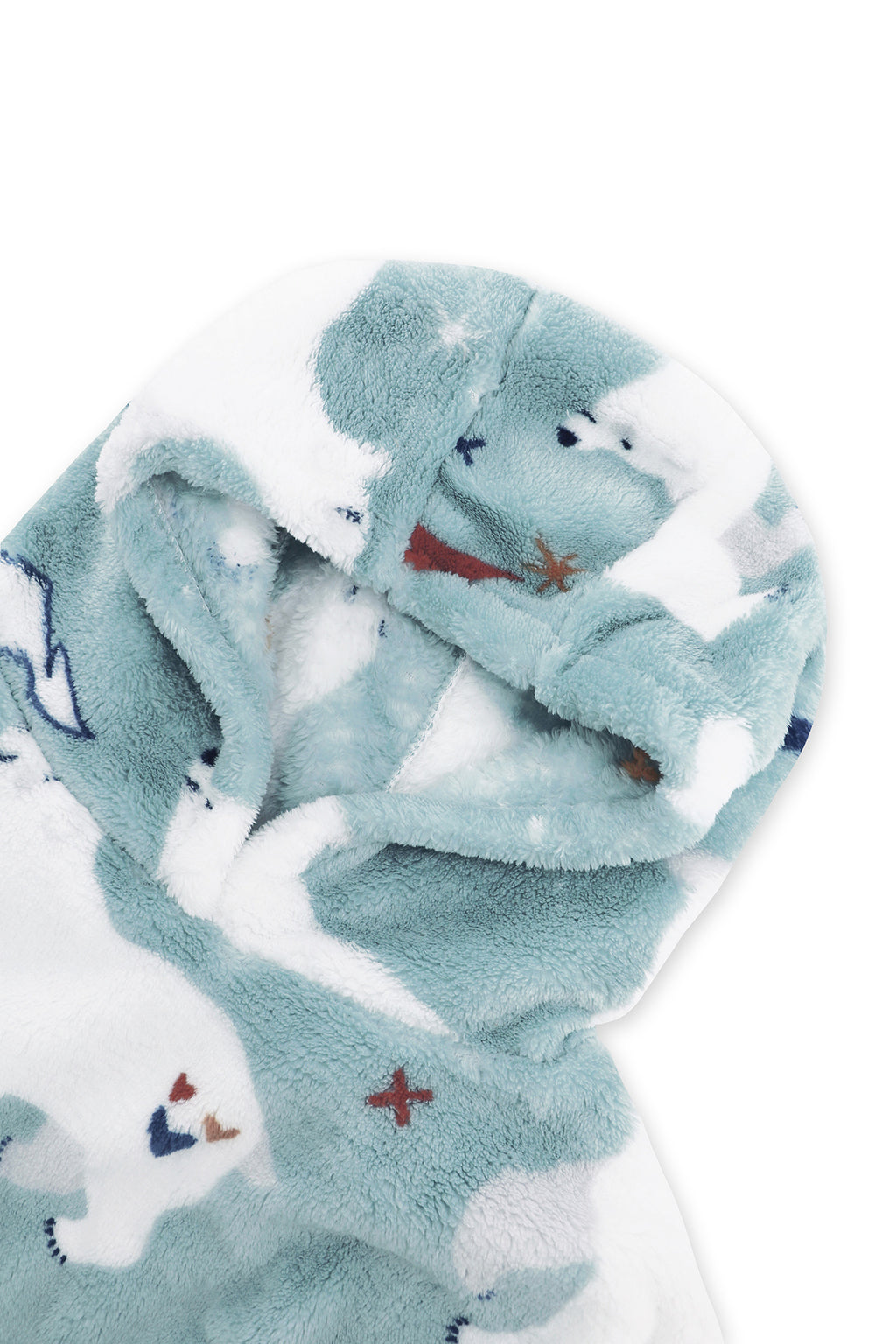 Oversized Hooded Fleece Pajama Blanket - Green - 1