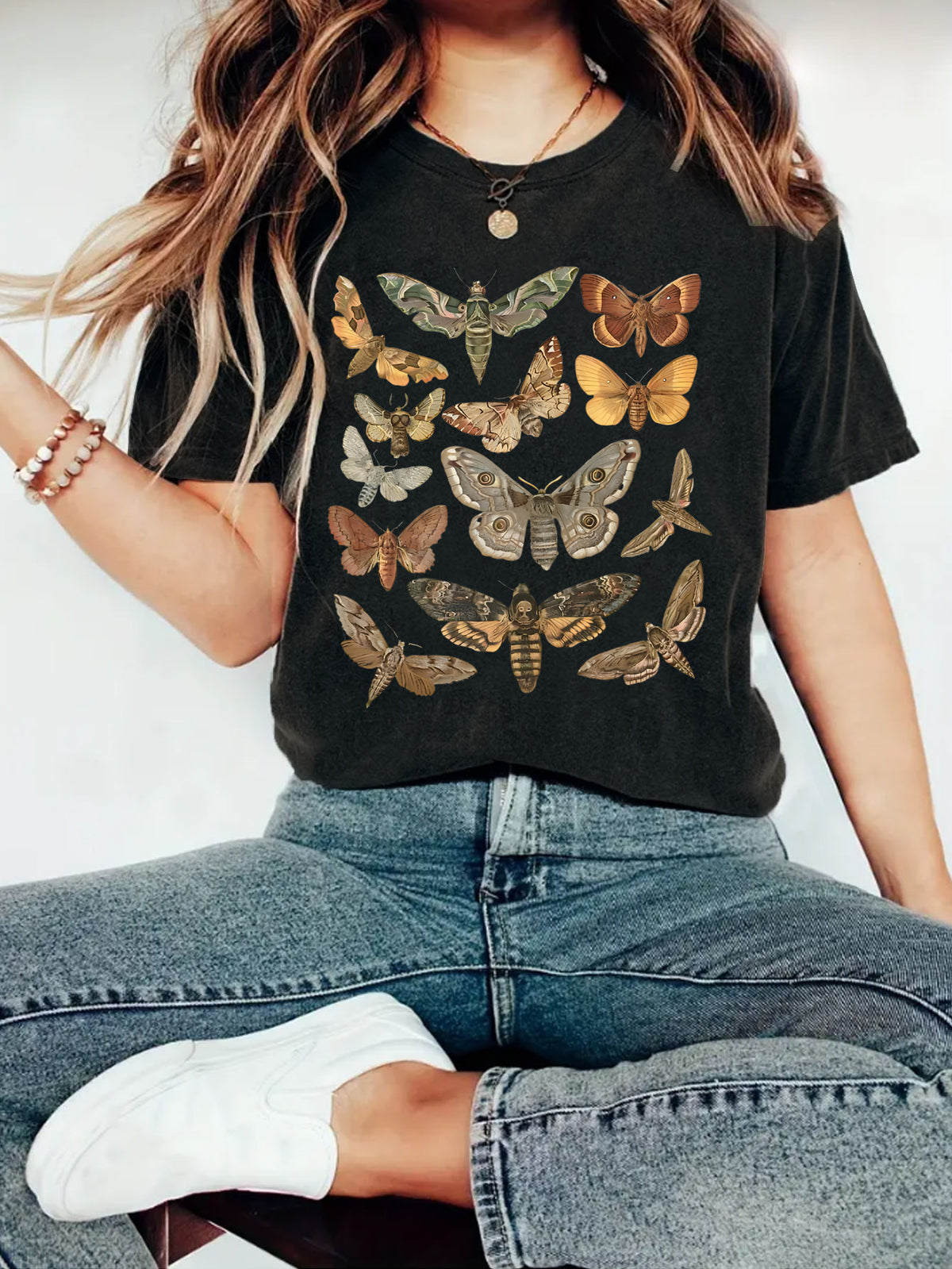 Vintage Moth And Butterfly Specimen Tee - Black