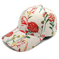 Botanical Print Adjustable Baseball Cap - Red