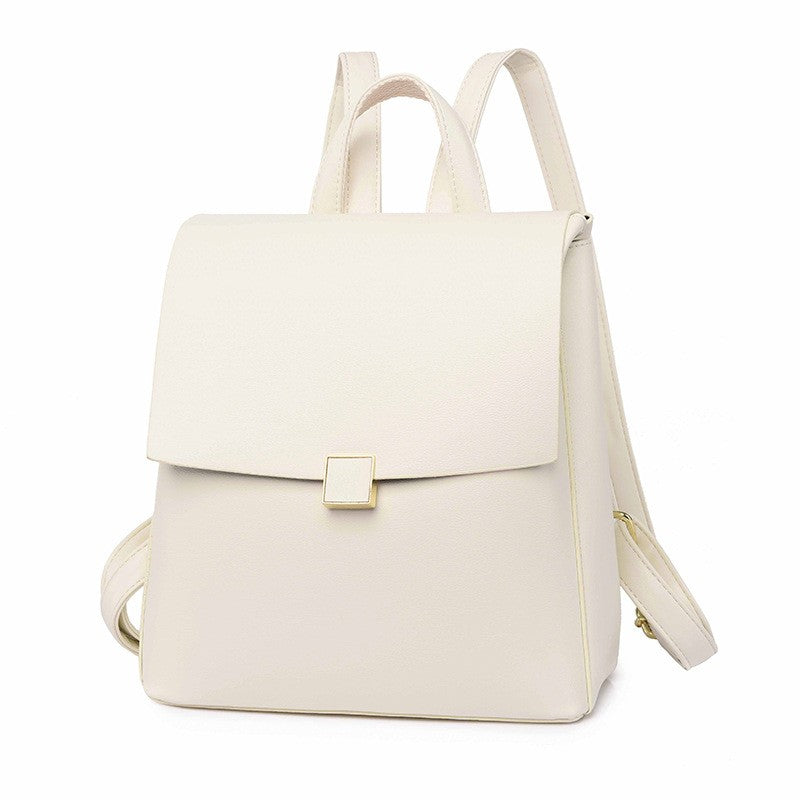 Minimalist Flap Faux Leather Backpack
