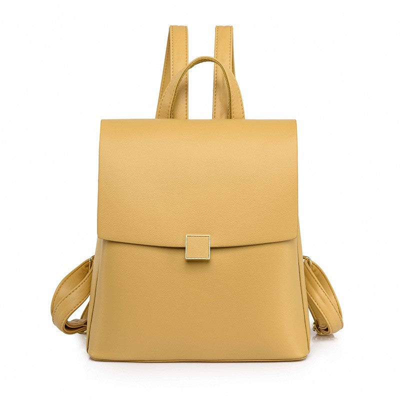 Minimalist Flap Faux Leather Backpack