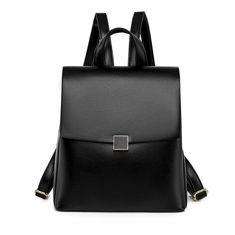 Minimalist Flap Faux Leather Backpack