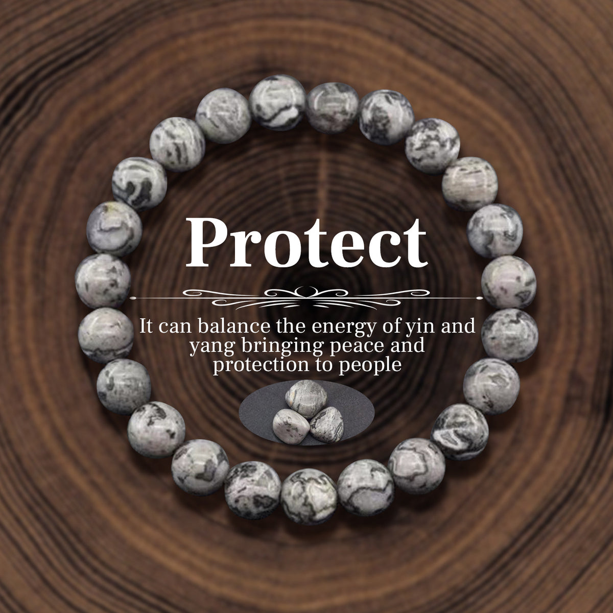 Healing Gemstone Bead Stretch Bracelet - Color_02