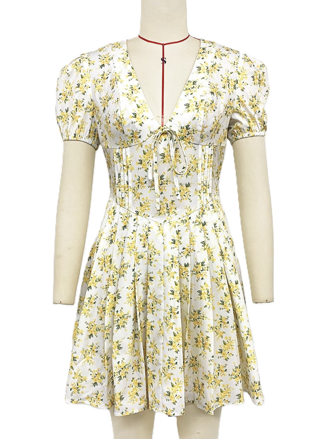 Ditsy Floral Tie Front Mini Sundress