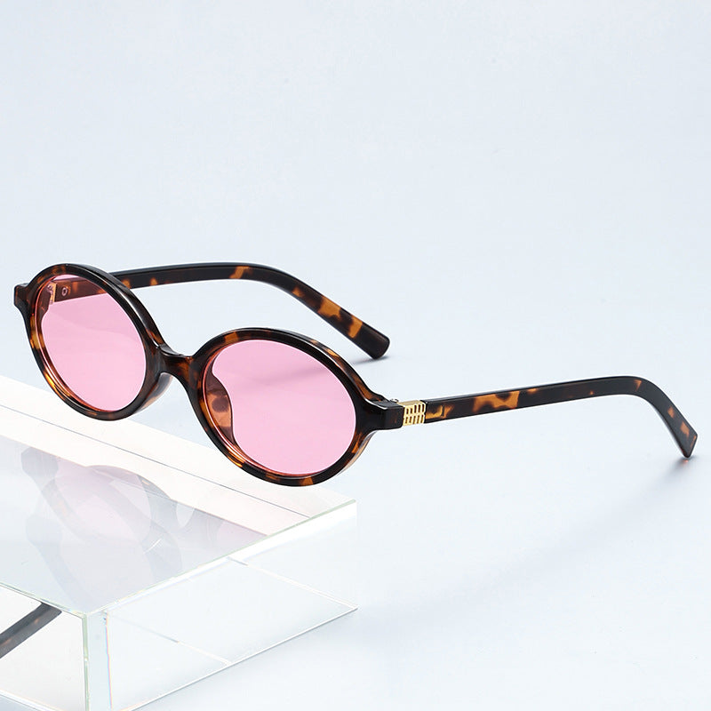 Retro Narrow Oval Sunglasses With Slim Temples - Color_06