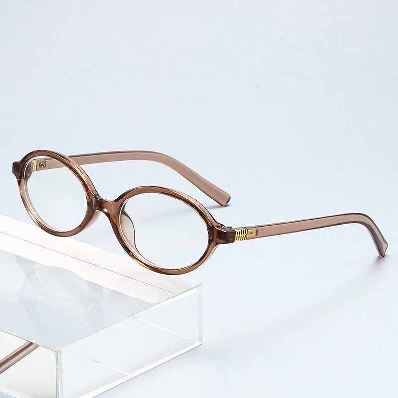 Retro Narrow Oval Sunglasses With Slim Temples - Color_11