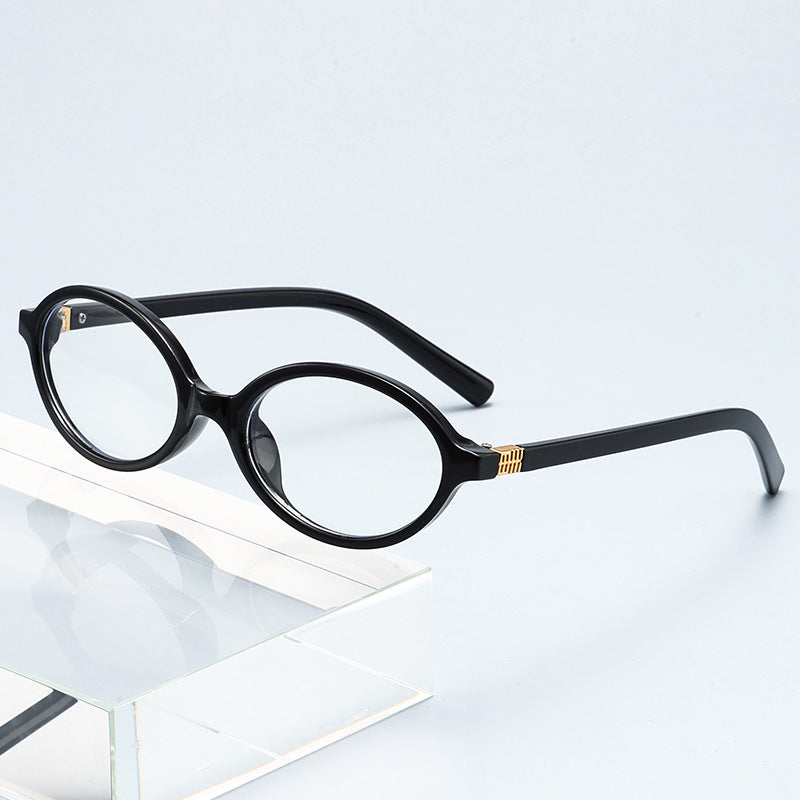 Retro Narrow Oval Sunglasses With Slim Temples - Color_12