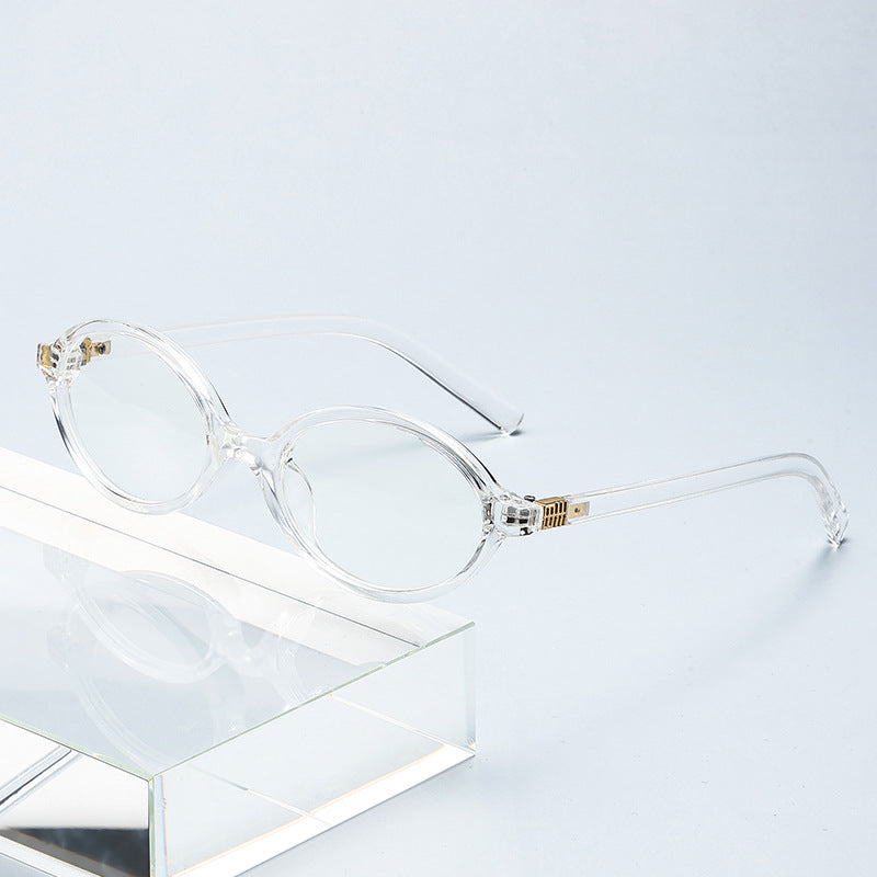 Retro Narrow Oval Sunglasses With Slim Temples - Color_14