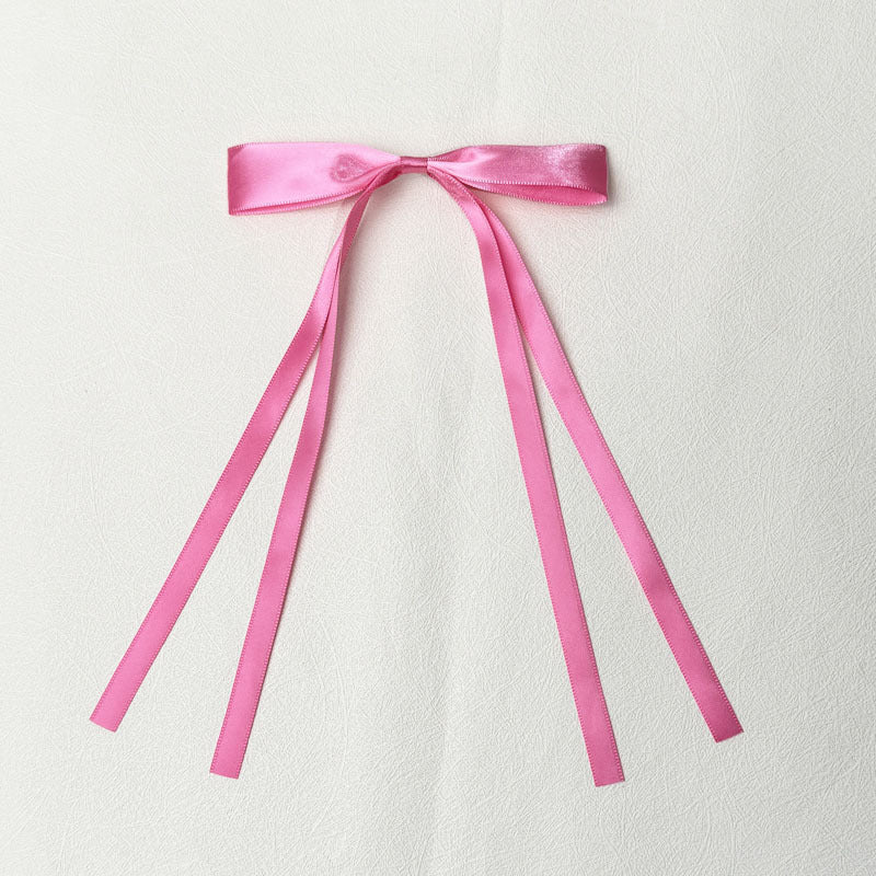 Layered Satin Ribbon Bow Hair Clip - Rouge