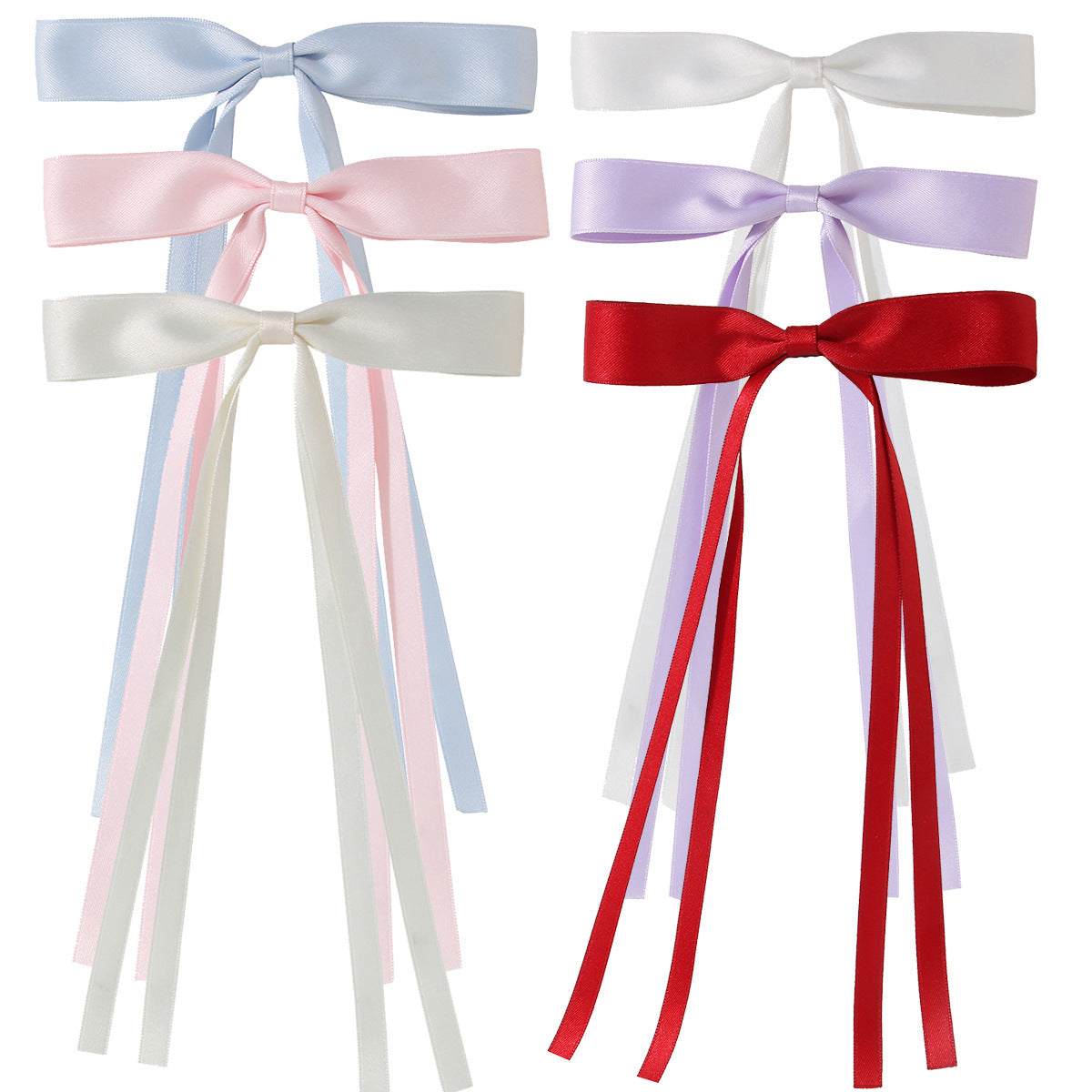 Layered Satin Ribbon Bow Hair Clip - view 2