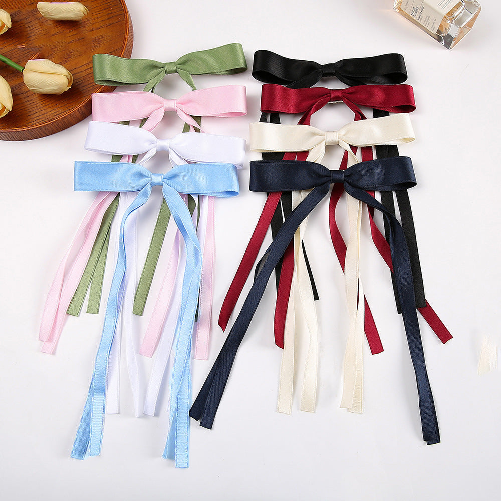 Layered Satin Ribbon Bow Hair Clip - view 3