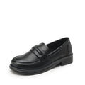 Soft Round Toe Penny Loafers - Black