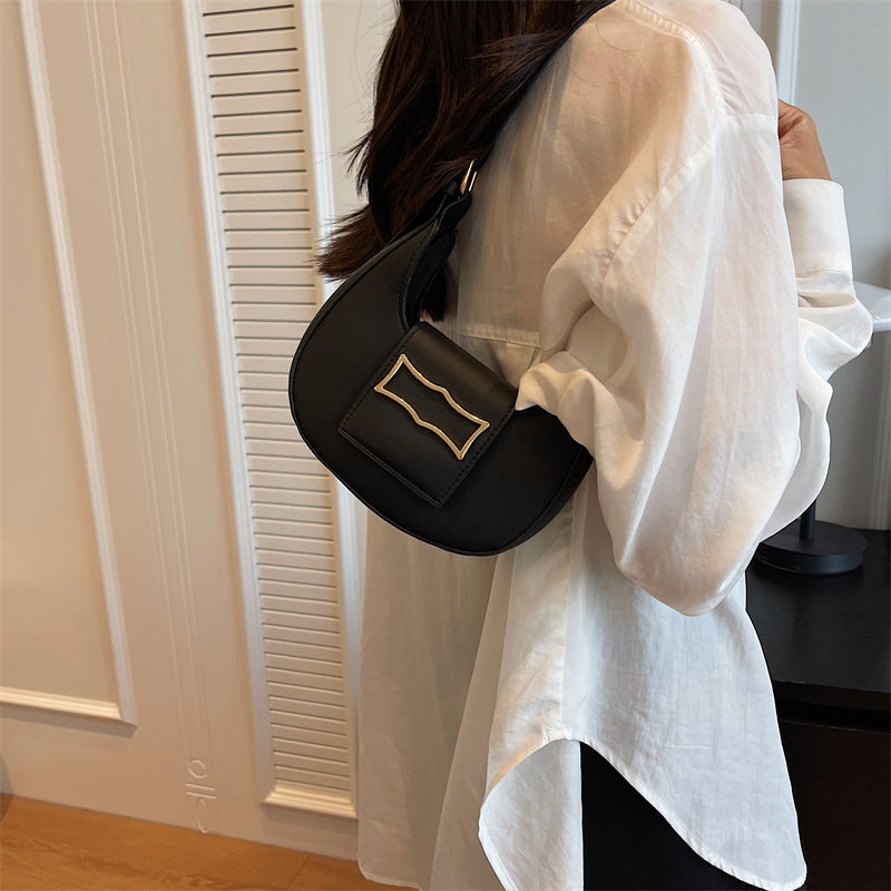 Curved Crescent Underarm Baguette Bag