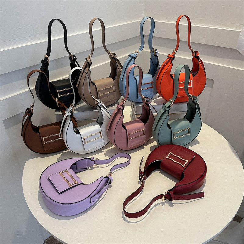 Curved Crescent Underarm Baguette Bag - view 6