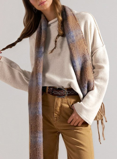Slouchy Oversized Drop Shoulder Knit Sweater - Apricot