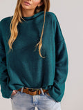 Slouchy Oversized Drop Shoulder Knit Sweater - Green