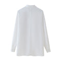 Sequin Embroidered Longline Button Shirt - White