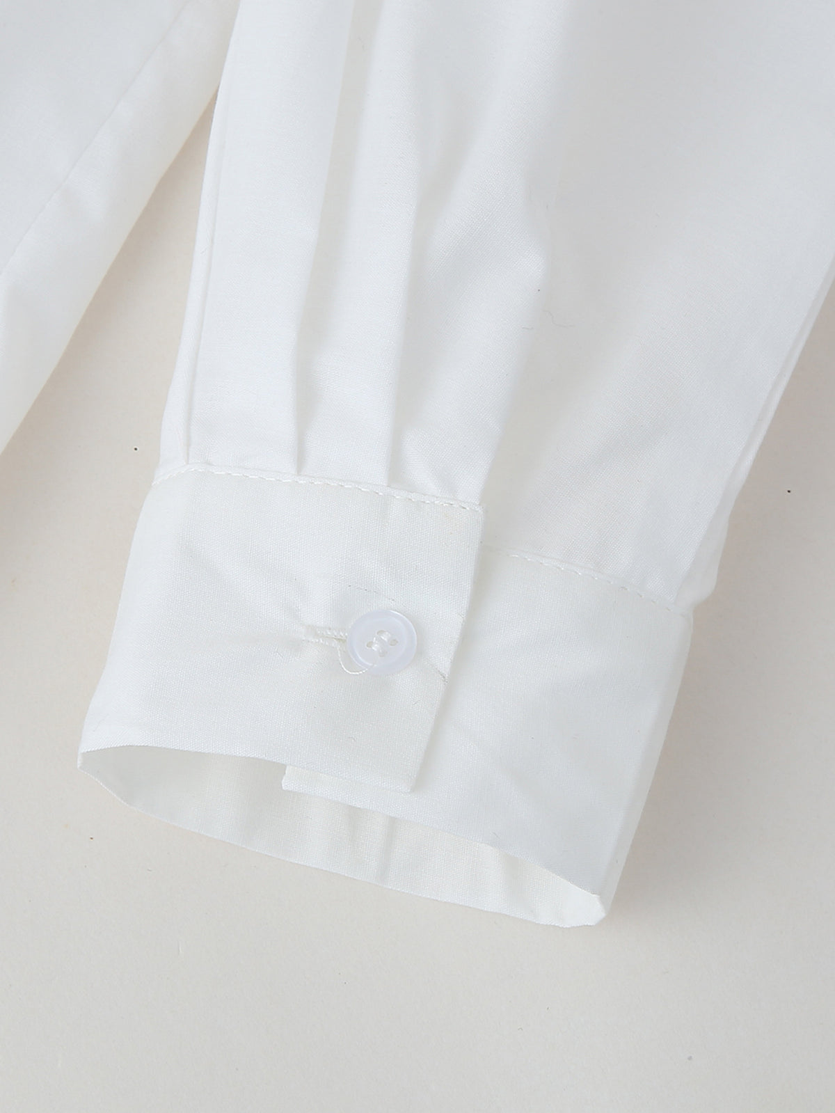 Sequin Embroidered Longline Button Shirt - White - 3