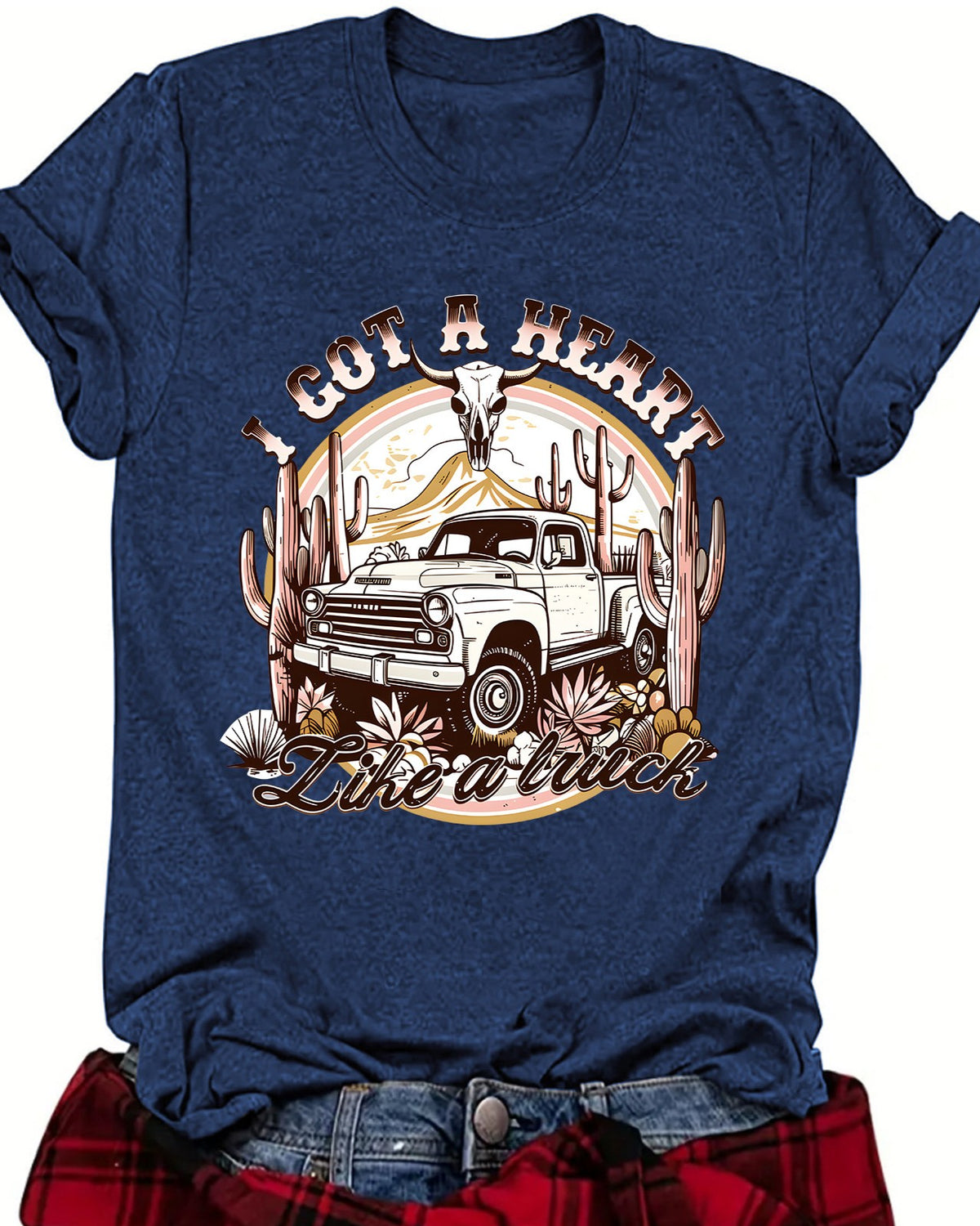Retro Pickup Truck Graphic T-Shirt - TBlue
