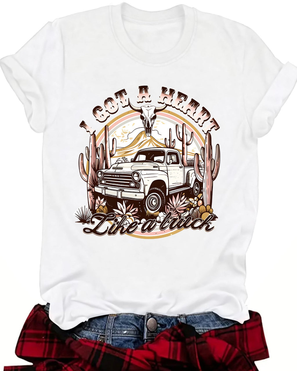 Retro Pickup Truck Graphic T-Shirt - White
