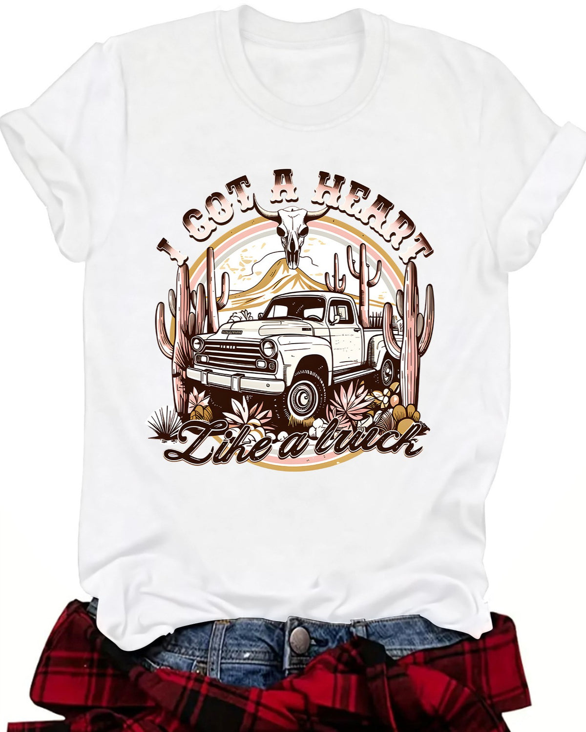 Retro Pickup Truck Graphic T-Shirt - White