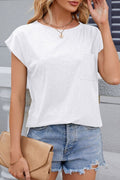 Dolman Sleeve Pocket Front Tee - White