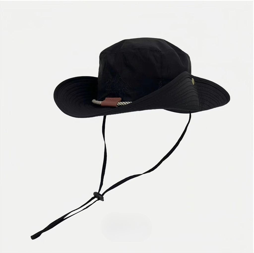 Quick Dry Bucket Hat With Adjustable Chin Cord - Black
