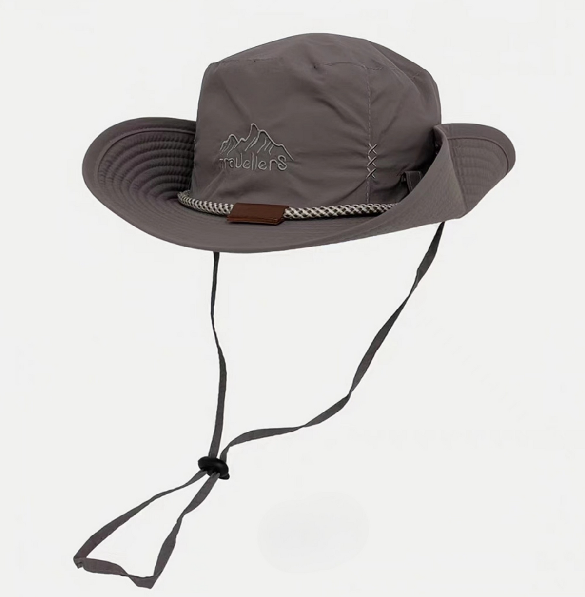 Quick Dry Bucket Hat With Adjustable Chin Cord - Grey