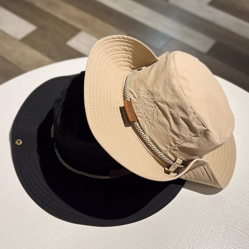 Quick Dry Bucket Hat With Adjustable Chin Cord - Khaki - 4