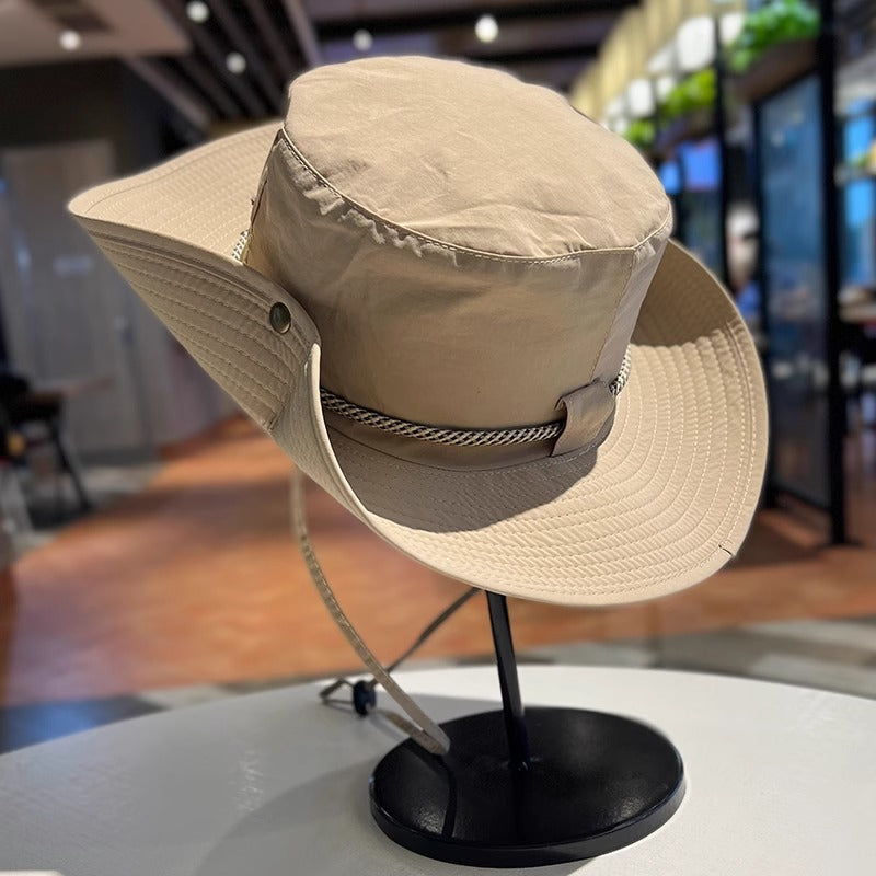 Quick Dry Bucket Hat With Adjustable Chin Cord - Khaki - 5