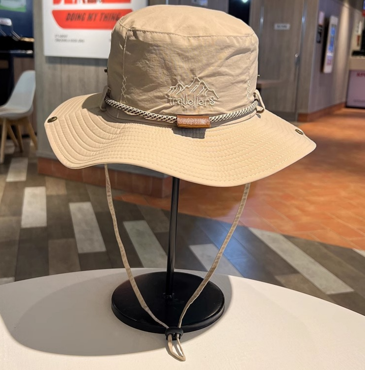 Quick Dry Bucket Hat With Adjustable Chin Cord - Khaki - 6