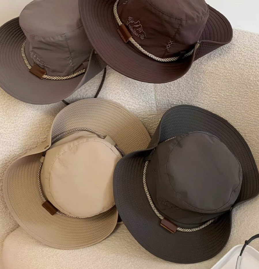 Quick Dry Bucket Hat With Adjustable Chin Cord - Khaki - 7