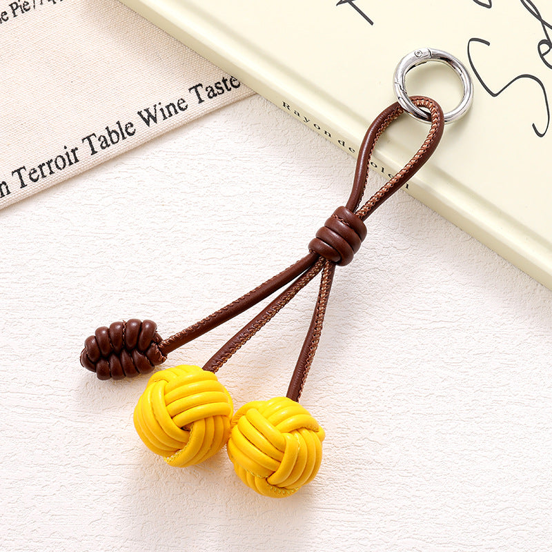 Braided Rope Knot Ball Keychain - C10