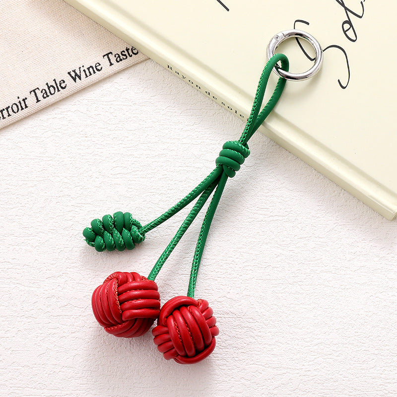 Braided Rope Knot Ball Keychain - C11