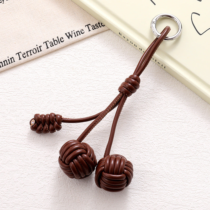 Braided Rope Knot Ball Keychain - C2