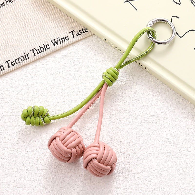 Braided Rope Knot Ball Keychain - C9